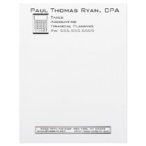 F002 Letterhead - Calculator design