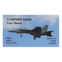 F18 hornet landing configuration business cards