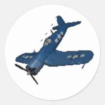 F4U4 CORSAIR IN A DIVE ROUND STICKER
