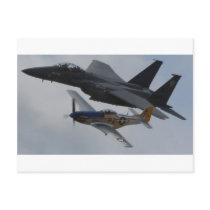 F-15 EAGLE + P-51 MUSTANG FORMATION postcards