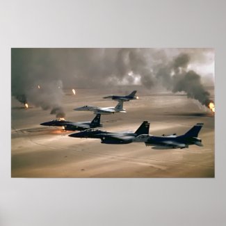 F-16 Fighting Falcons and F-15 Eagles print