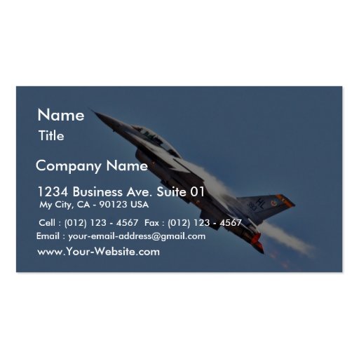 F 16s Jets Fighters Airplanes Business Card (front side)