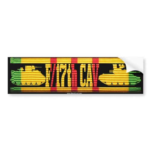 F/17th Cav Track & Tank Bumper Sticker bumpersticker