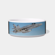 F -18 FIGHTER JET CAT BOWLS