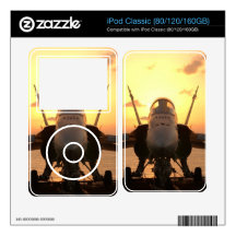 F-18 Hornet at sea aboard US Aircraft Carrier Decals For The iPod