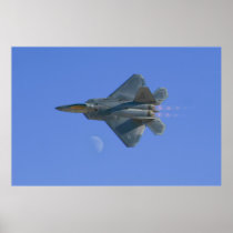 F-22 Raptor High Speed Pass Over the Moon Print