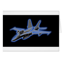 F/A-18 Hornet Blue Fighter Jet Greeting Cards
