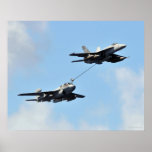 F/A-18E Super Hornet refuels an EA-6B Prowler Posters