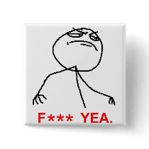 F Asterisk Yea Pinback Button