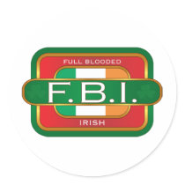 F B I Irish Stickers