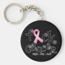 F*CK Breast Cancer (Pink Ribbon) Key Chain