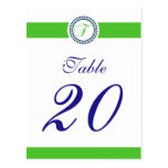 F Dot Circle Monogram Table Number (Lime / Blue) Post Card