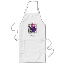 F for Fuchsia Flower Monogram aprons