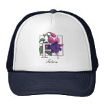 F for Fuchsia Flower Monogram Mesh Hats