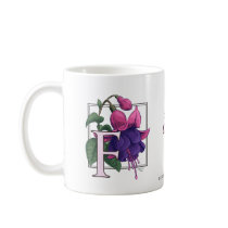 F for Fuchsia Flower Monogram mugs