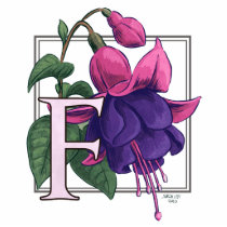 F for Fuchsia Flower Monogram Photo Cut Outs