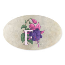 F for Fuchsia Flower Monogram stickers