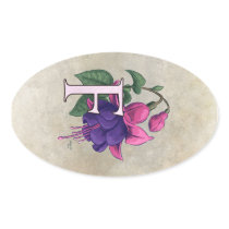 F for Fuchsia Flower Monogram stickers