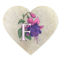 F for Fuchsia Flower Monogram stickers