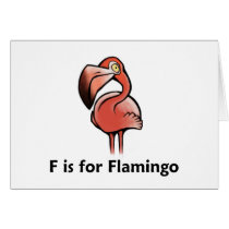 F is for Flamingo Card
