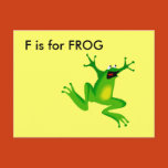 f, letter f, frog, animal, flashcard, flash card,