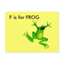 "F" is for Frog Alphabet Flashcard postcards by Regella "F" is for Frog Alphabet Flashcard postcards
