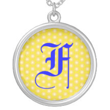 F LETTER ON HONEYCOMB PERSONALIZED NECKLACE