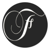 F monogram - elegant black and white stickers by aslentz F monogram - elegant black and white stickers