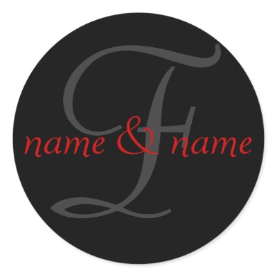 F monogram label round stickers