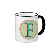 F MONOGRAM LETTER COFFEE MUGS