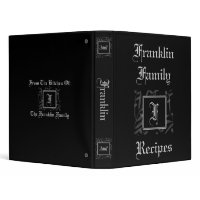 F Monogram Recipe Book 3 Ring Binders