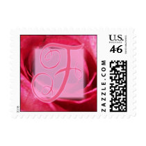 F - Pink Floral postage