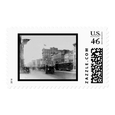 F Street in Washington, DC 1910 Stamp by lc_vintagephotos