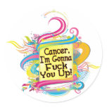 F Up Cancer Round Stickers