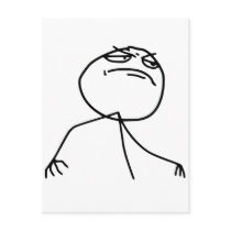 F Yea Rage Face Meme Post Cards