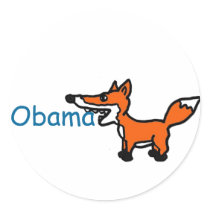 FA- Fox and Obama cartoon Round Stickers