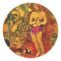 Faa Iheihe By Paul Gauguin (Best Quality) Round Sticker