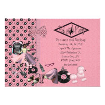 Fab 50's Party Invitations