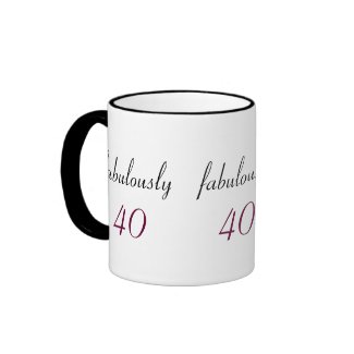 Fab Fabulously 40 Black & White Ringer Mug mug