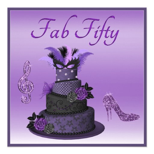 Fab Fifty Purple Diva Cake, Sparkle High Heels Announcements