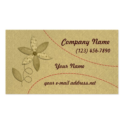 Fabric Flower Business Card Template (front side)