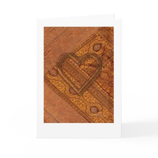 Fabric Heart Valentine Greeting Card card