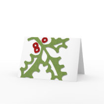 Fabric Holly cards by litabug Fabric Holly cards