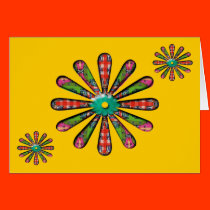 fabric look flowers cards