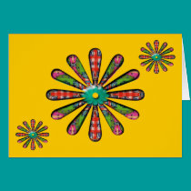 fabric look flowers cards