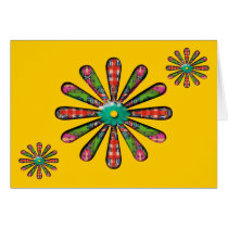 fabric look flowers cards