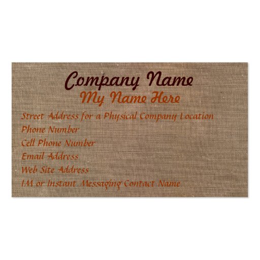 FABRIC PAPYRUS Business Cards (front side)