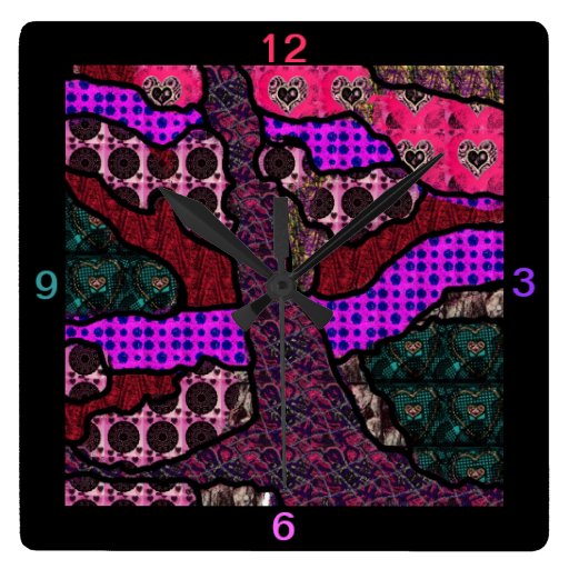 "Fabric scraps" wall clock.*