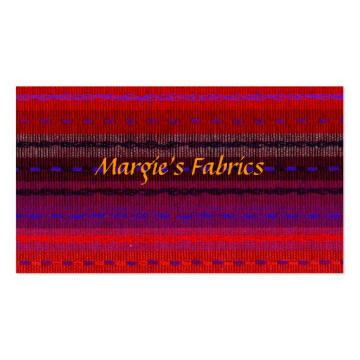 Fabric Store Business Card (front side)