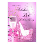 Fabulous 21st Shimmer Light Pink Heels Birthday 2 Card
